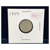 1959 Canadian Silver 10 Cent Piece