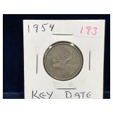 1954 Canadian Silver 25 Cent Piece