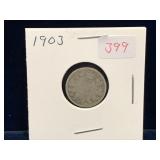 1903 Canadian Silver 10 Cent Piece