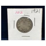 1921 Canadian Silver 25 Cent Piece