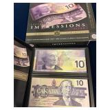 1986-2001 Ten Dollar Bank Note Set same S/N