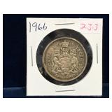 1966 Canadian Silver 50 Cent Piece