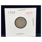 1904 Canadian Silver 10 Cent Piece