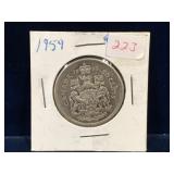 1959 Canadian Silver 50 Cent Piece