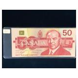 1988 Canadian Snowy Owl $50 Bank Note