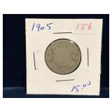 1905 Canadian Silver 25 Cent Piece