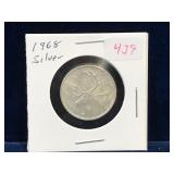 1968 Canadian Silver 25 Cent Piece