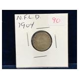 1904 NFLD Silver 10 Cent Piece