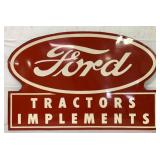 Single Side Ford Tractors Implements Metal Sign