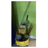 mop bucket and supplies