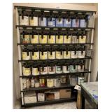 contents of mixing room; paint, paint rack plus