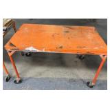 Metal Table on Wheels 54"L x 30"W x 34"H
