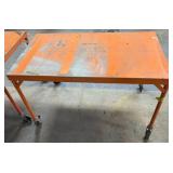 Metal Table on Wheels 54"L x 30"W x 34"H