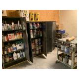 5 metal cabinets, 2 carts + contents of room