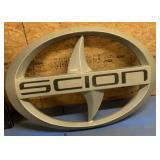 Scion plastic sign w/pieces broken