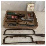 lot Hacksaws, Chisels, Blades, Pliers others