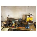 lot of Saw Horses/Door w/ Contents - others