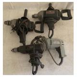 4 pcs- 1/4", 3/8", 1/2" Inch Corded Drills