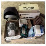 lot of Welding Supplies-Hoods/Gloves/Jackets