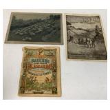 3 pcs- 1884 Almanac/Sorosis Shoe/Coiled Fence