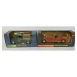 2 Ertl John Deere Truck & Fire Engine Banks