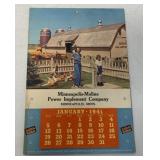 Minneapolis-Moline 1941 Calendar/Brochure