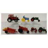 7 asst Toy Tractors/Spreader/Wagon