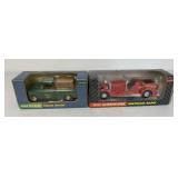 2 Ertl John Deere Truck & Fire Engine Banks