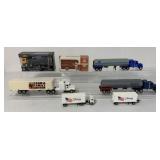 9 pcs- Die Cast & Plastic Toy Truck/Trailers