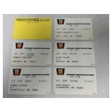 (6) Oliver/MM Owner/Warranty Plastic Cards