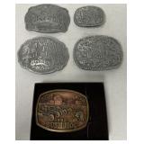 (5) Hesston Belt Buckles