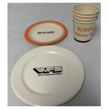 (9) Oliver/White Paper Cups/Plates