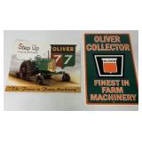 (2) Contemporary Tin Oliver Signs