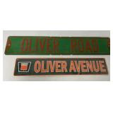 (2) Contemporary Oliver Street Signs