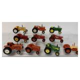 (10) 1/64 Case/JD/AC/MM/Farmall Toy Tractors