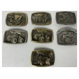 (7) White Belt Buckles