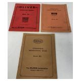 (3) Oliver/Cletrac Instruction/Operator Manuals