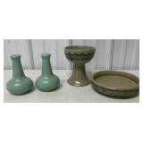 S&P shakers, chalice and dish