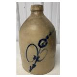 Whites Utica blue decorated stoneware jug