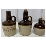 3 souvenir mini stoneware jugs