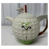 Tony Wood Staffordshire Golf theme teapot