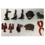 cast iron bottle openers + other figural items
