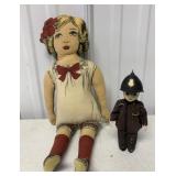 cloth doll and Bobby doll