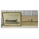 framed USS LST 622 photo & USS Seattle photo