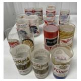 17 assorted beer glasses