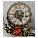 Schlitz lighted clock