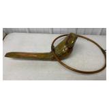 hanging brass/copper parrot on perch