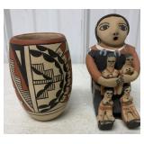 2 signed Jemez Indian pottery pieces