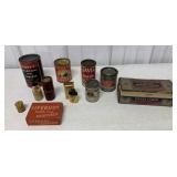 advertising tins, bottle, boxes, etc.