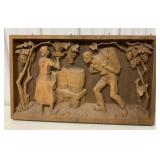 grape harvest wood carving